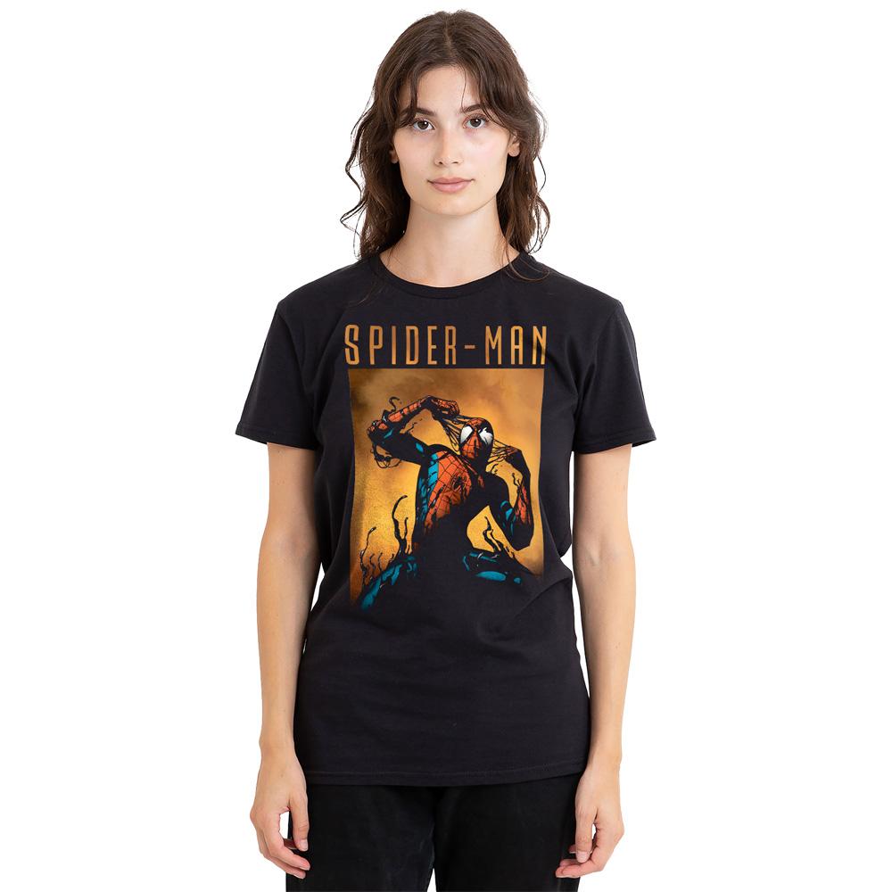 Black - Side - Spider-Man Unisex Adult Creeping Venom T-Shirt