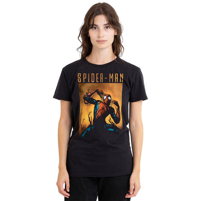 Black - Side - Spider-Man Unisex Adult Creeping Venom T-Shirt