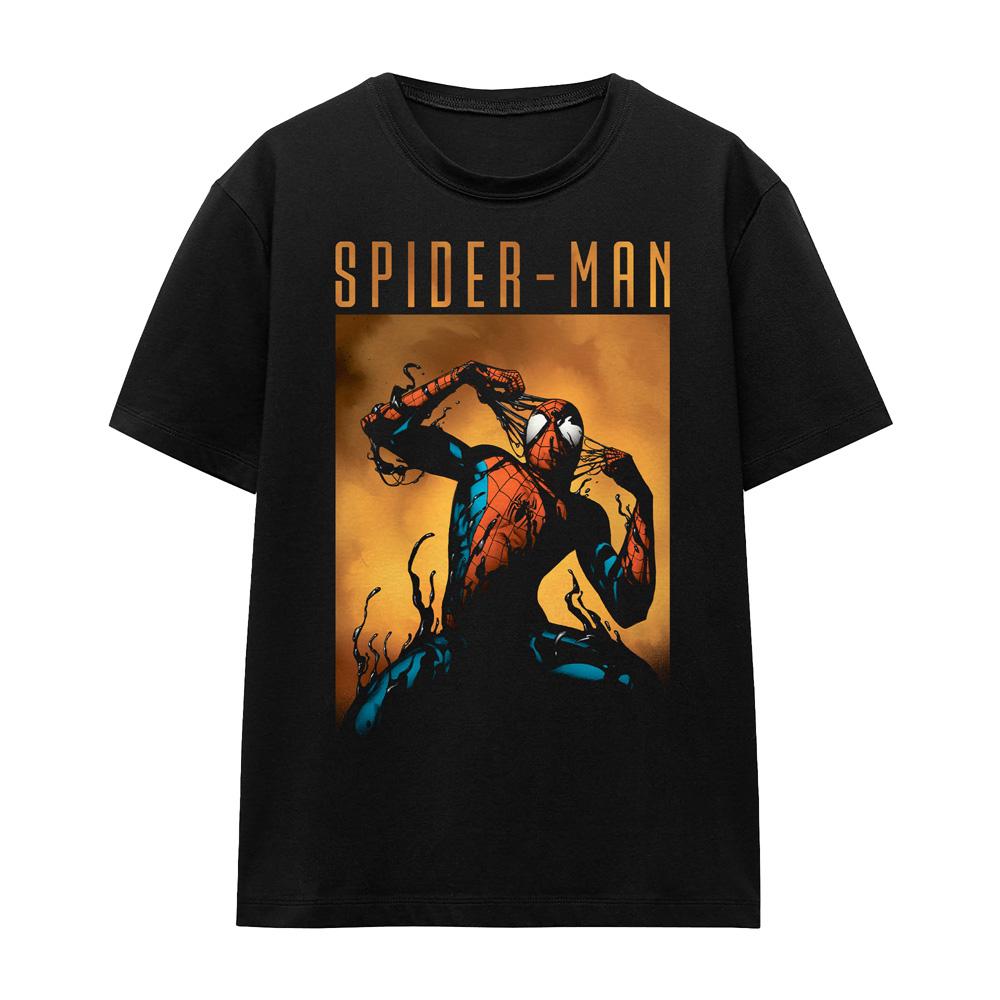 Black - Front - Spider-Man Unisex Adult Creeping Venom T-Shirt