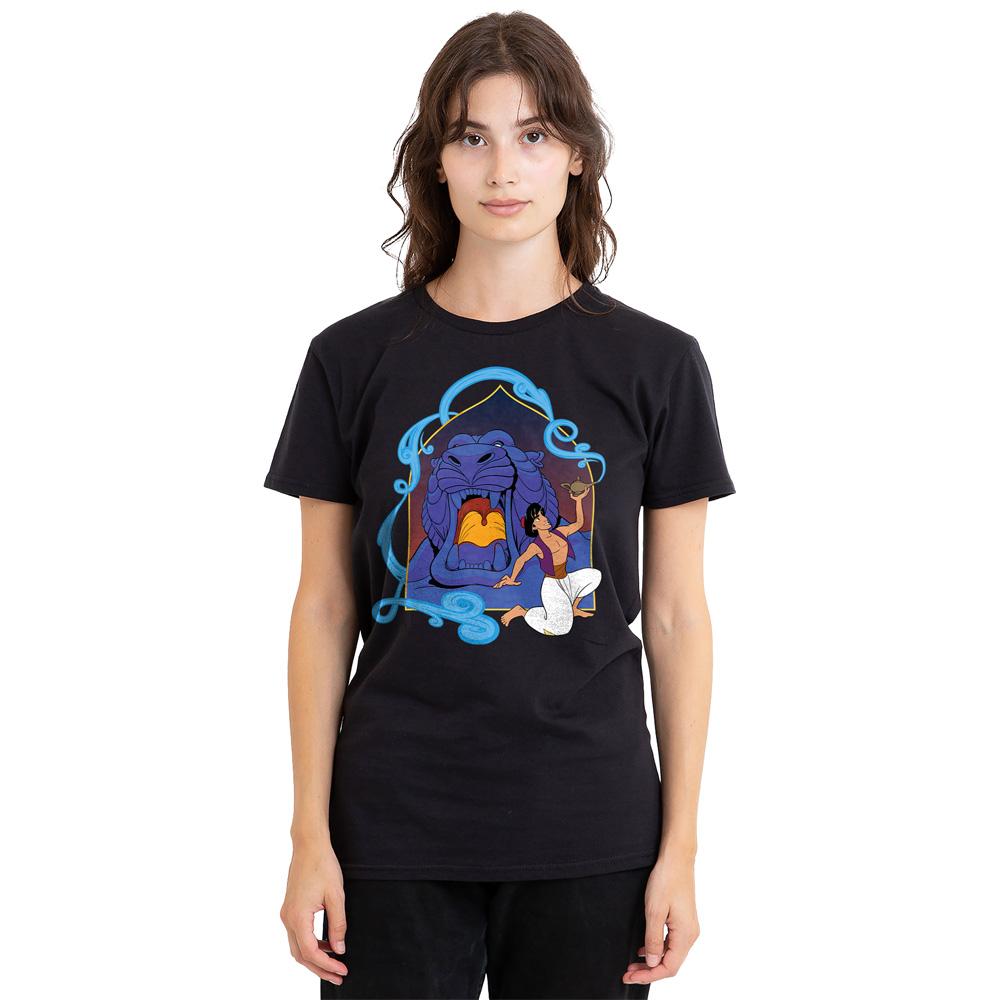 Black - Side - Aladdin Unisex Adult The Magic Lamp At The Cave Of Wonders T-Shirt