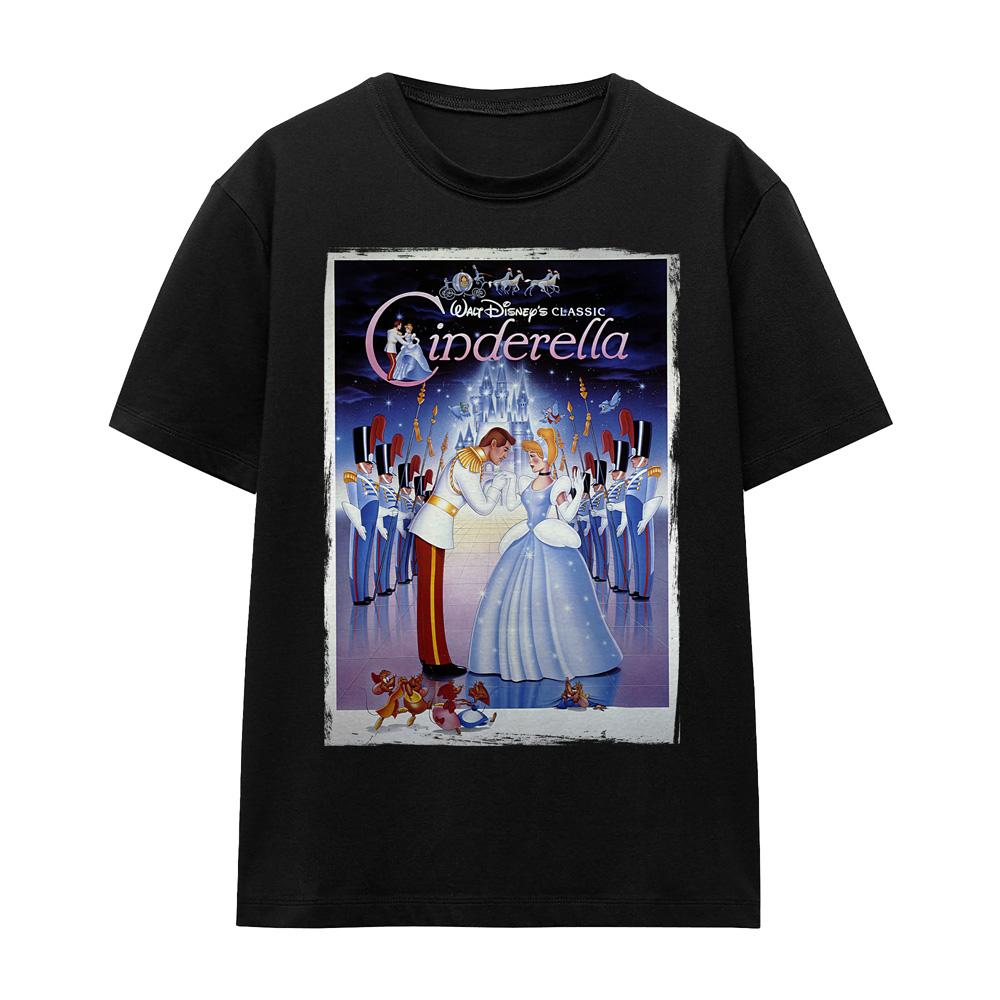 Black - Front - Cinderella Unisex Adult Poster T-Shirt