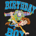 Black - Pack Shot - Toy Story Unisex Adult Birthday Boy Woody & Buzz Lightyear T-Shirt
