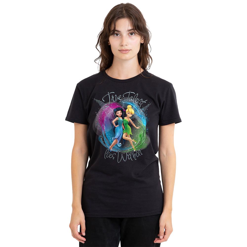 Black - Side - Disney Fairies Unisex Adult True Talent Within Tinker Bell & Silvermist T-Shirt
