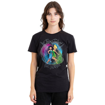 Black - Side - Disney Fairies Unisex Adult True Talent Within Tinker Bell & Silvermist T-Shirt