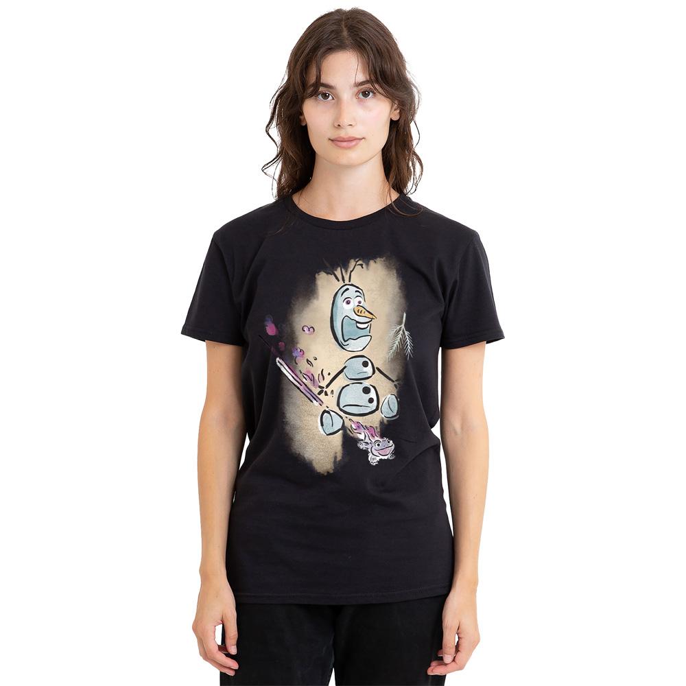 Black - Side - Frozen Unisex Adult Fire It Up Olaf Brunei The Fire Spirit T-Shirt