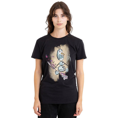 Black - Side - Frozen Unisex Adult Fire It Up Olaf Brunei The Fire Spirit T-Shirt