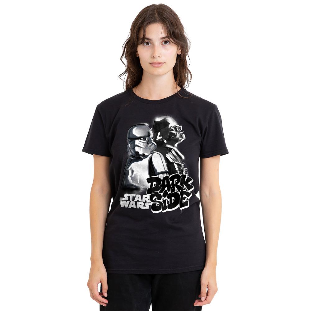 Black - Side - Star Wars Unisex Adult Dark Side Duo T-Shirt