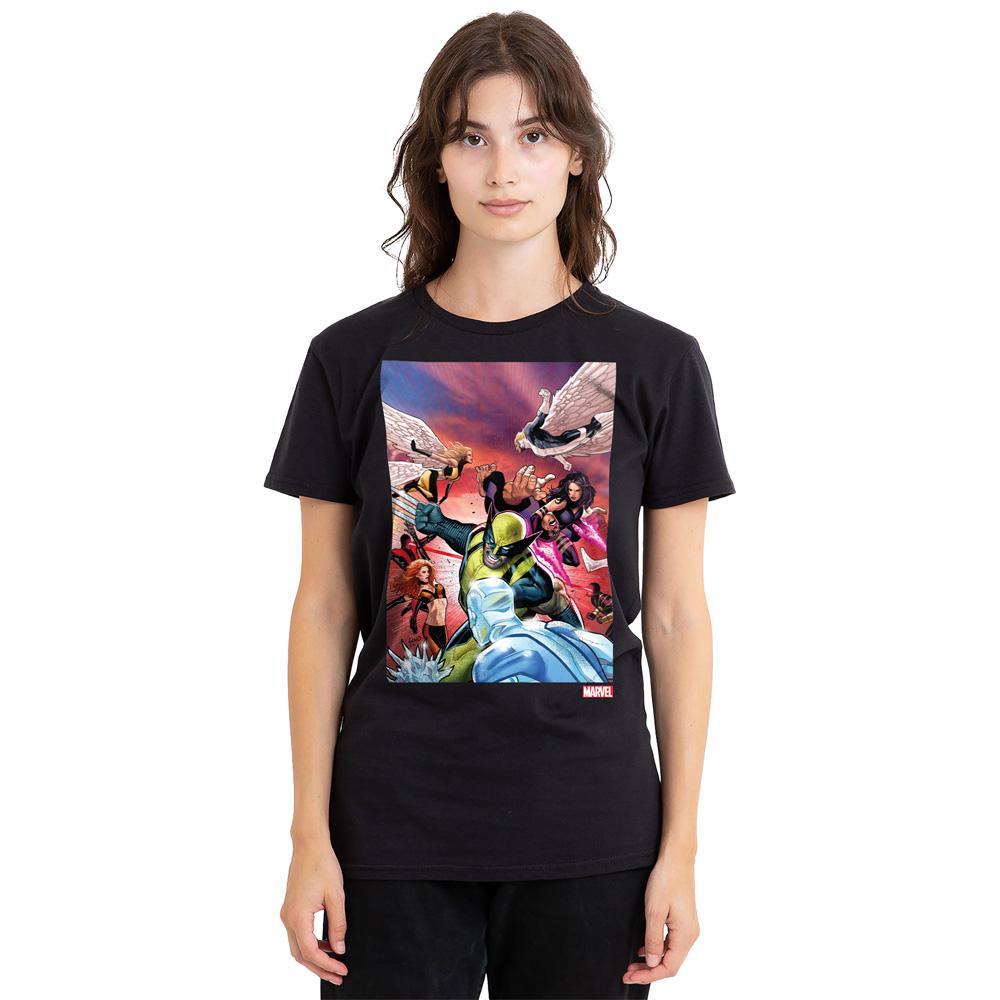 Black - Side - Marvel Unisex Adult X-Men Team Defend T-Shirt