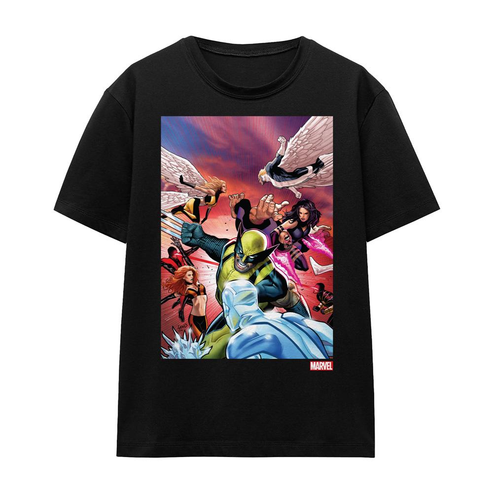 Black - Front - Marvel Unisex Adult X-Men Team Defend T-Shirt