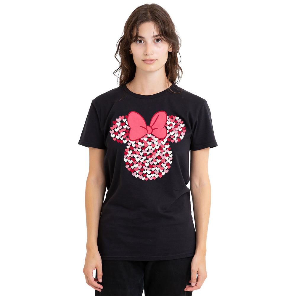 Black - Lifestyle - Disney Unisex Adult Minnie Mouse Heart Ears Silhouette Valentine`s Day T-Shirt