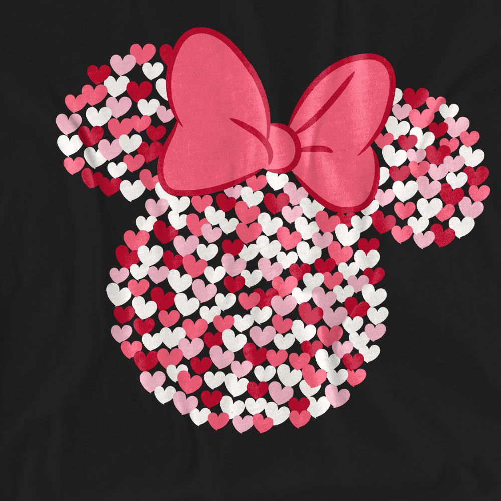 Black - Side - Disney Unisex Adult Minnie Mouse Heart Ears Silhouette Valentine`s Day T-Shirt