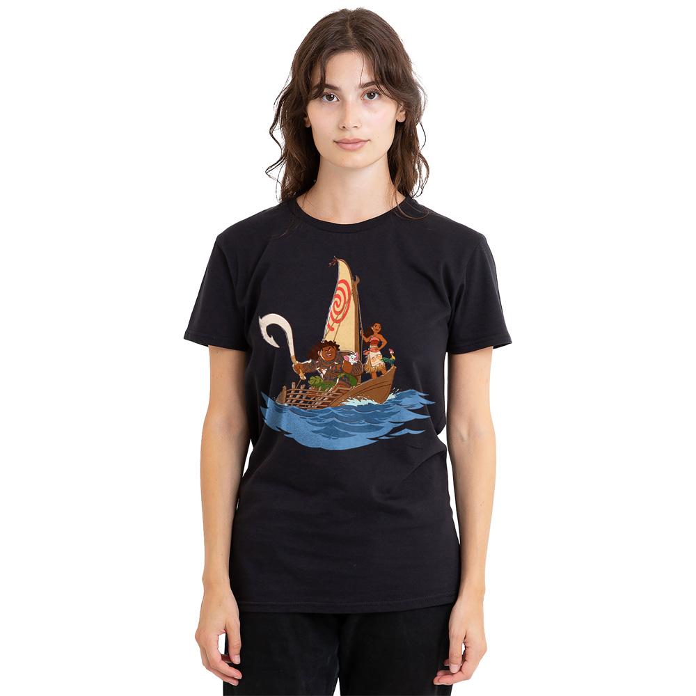 Black - Side - Moana Unisex Adult Voyage Maui T-Shirt