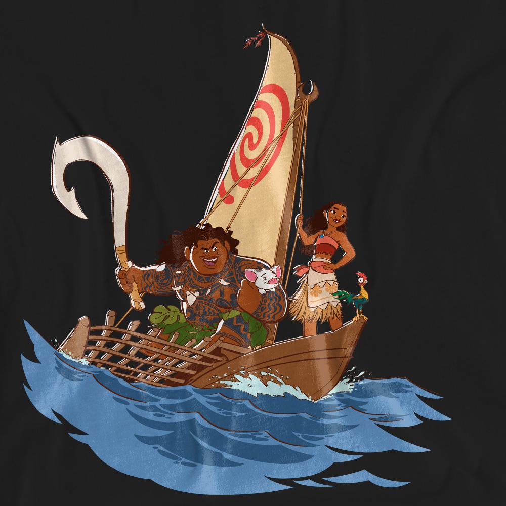 Black - Pack Shot - Moana Unisex Adult Voyage Maui T-Shirt