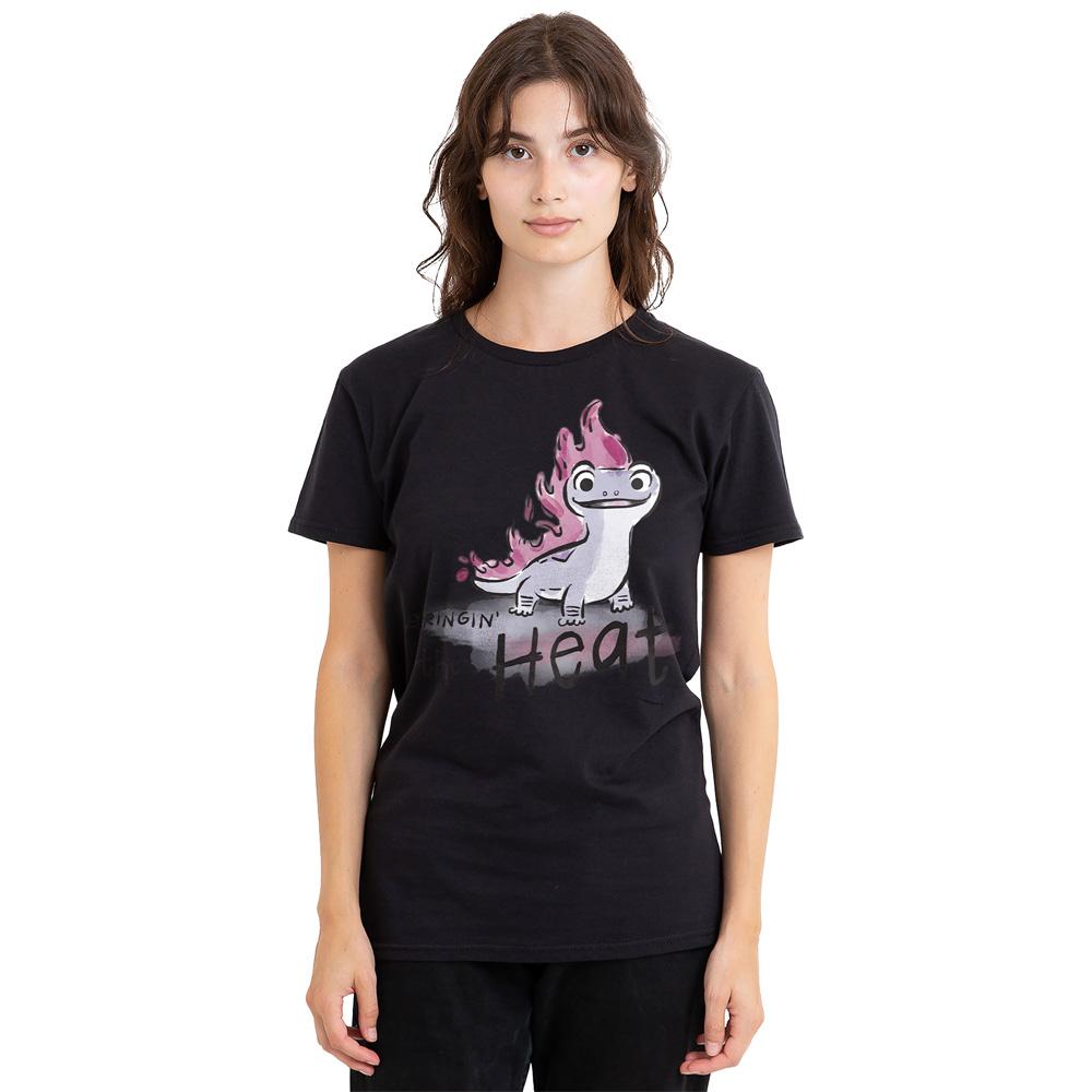 Black - Side - Frozen Unisex Adult Bringin´ The Heat Bruni The Fire Spirit T-Shirt