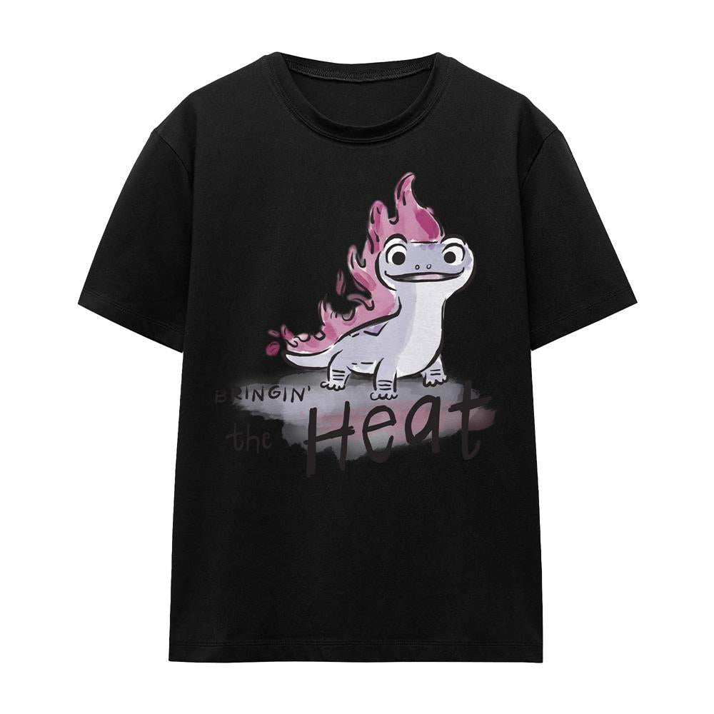 Black - Front - Frozen Unisex Adult Bringin´ The Heat Bruni The Fire Spirit T-Shirt