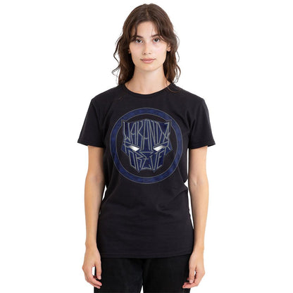 Black - Side - Black Panther: Wakanda Forever Unisex Adult Text T-Shirt