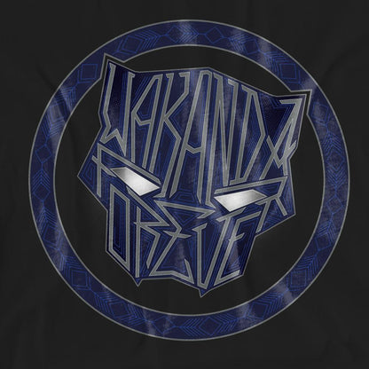 Black - Pack Shot - Black Panther: Wakanda Forever Unisex Adult Text T-Shirt