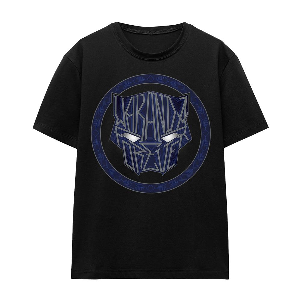 Black - Front - Black Panther: Wakanda Forever Unisex Adult Text T-Shirt