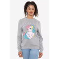 Heather Grey - Side - My Little Pony Womens-Ladies Pink Pony Sweatshirt
