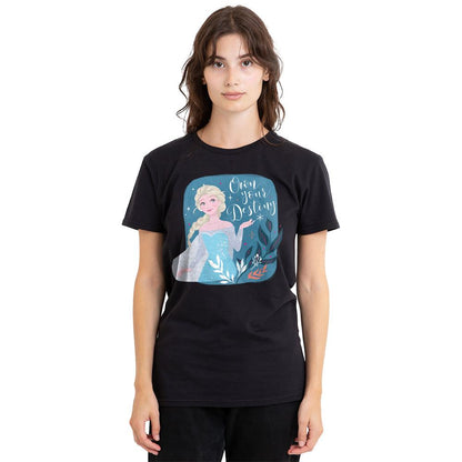 Black - Side - Frozen Unisex Adult Own Your Destiny Elsa T-Shirt