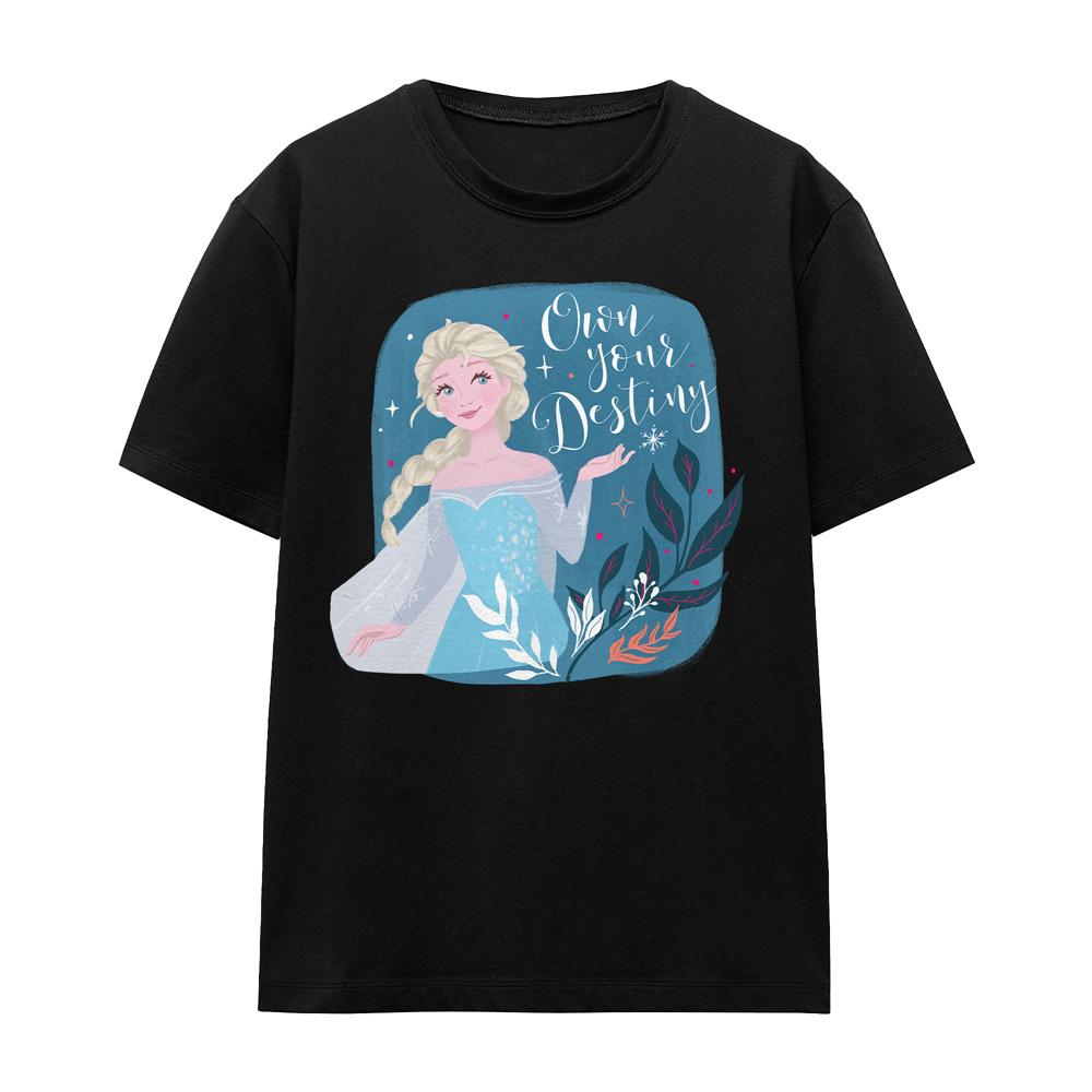 Black - Front - Frozen Unisex Adult Own Your Destiny Elsa T-Shirt