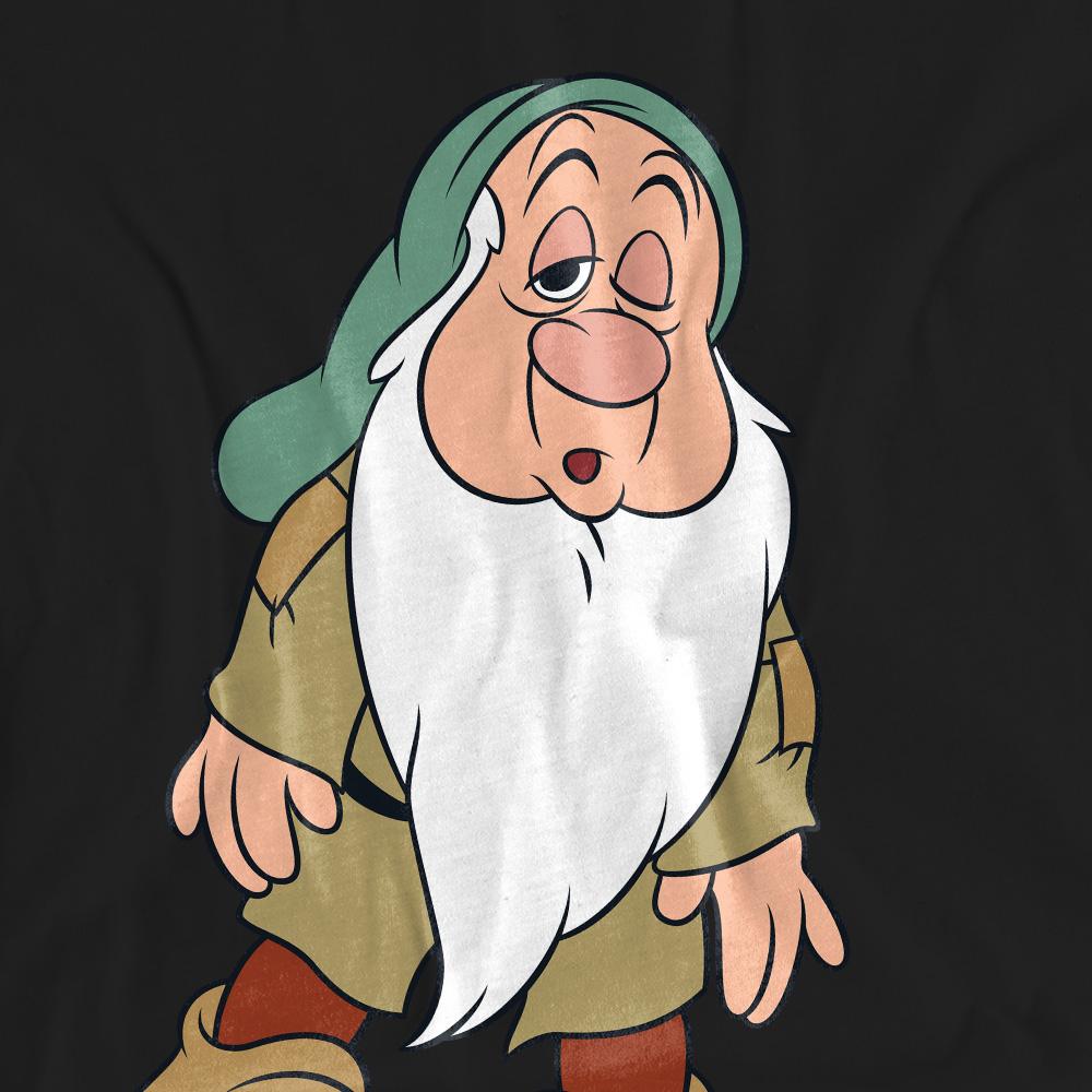 Black - Side - Snow White And The Seven Dwarfs Unisex Adult Struggles Sleepy T-Shirt