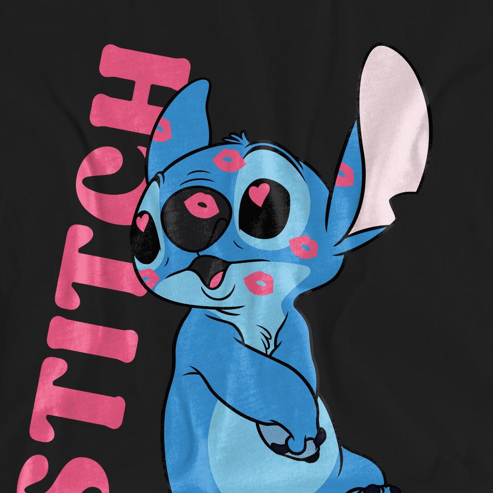 Black - Pack Shot - Lilo & Stitch Unisex Adult Covered In Kisses T-Shirt