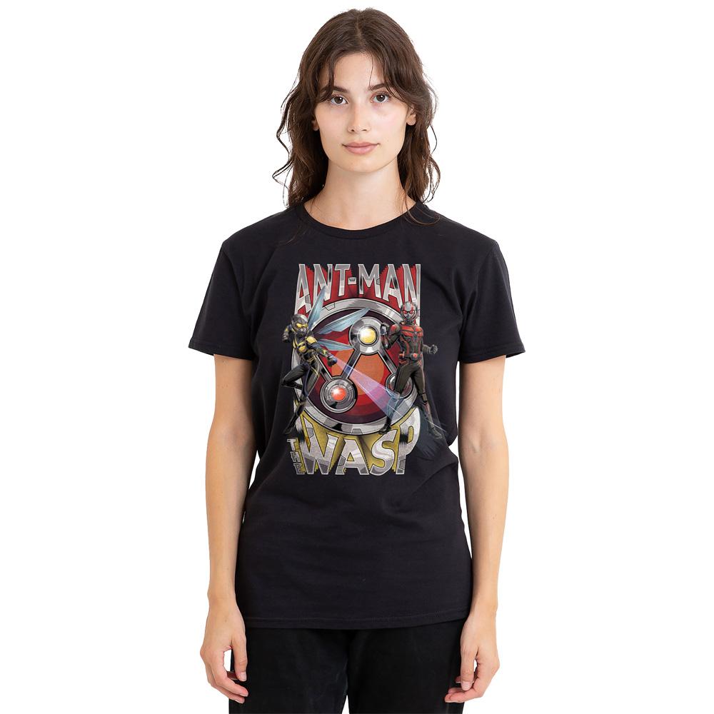 Black - Side - Ant-Man And The Wasp: Quantumania Unisex Adult One Inch Heroes T-Shirt