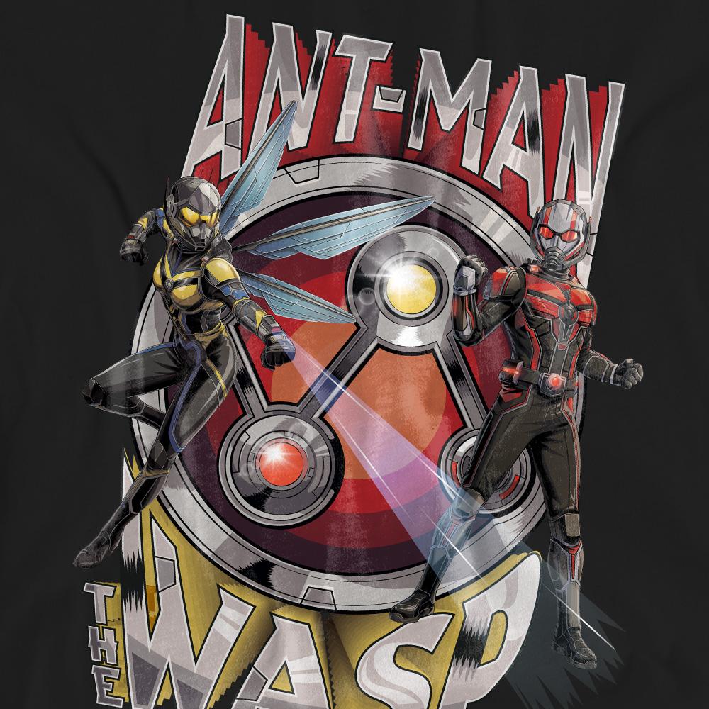 Black - Pack Shot - Ant-Man And The Wasp: Quantumania Unisex Adult One Inch Heroes T-Shirt