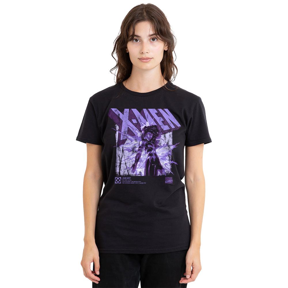 Black - Side - Marvel Unisex Adult X-Men Jean Grey Infographic T-Shirt