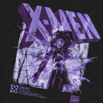 Black - Pack Shot - Marvel Unisex Adult X-Men Jean Grey Infographic T-Shirt