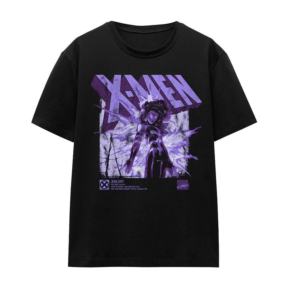 Black - Front - Marvel Unisex Adult X-Men Jean Grey Infographic T-Shirt