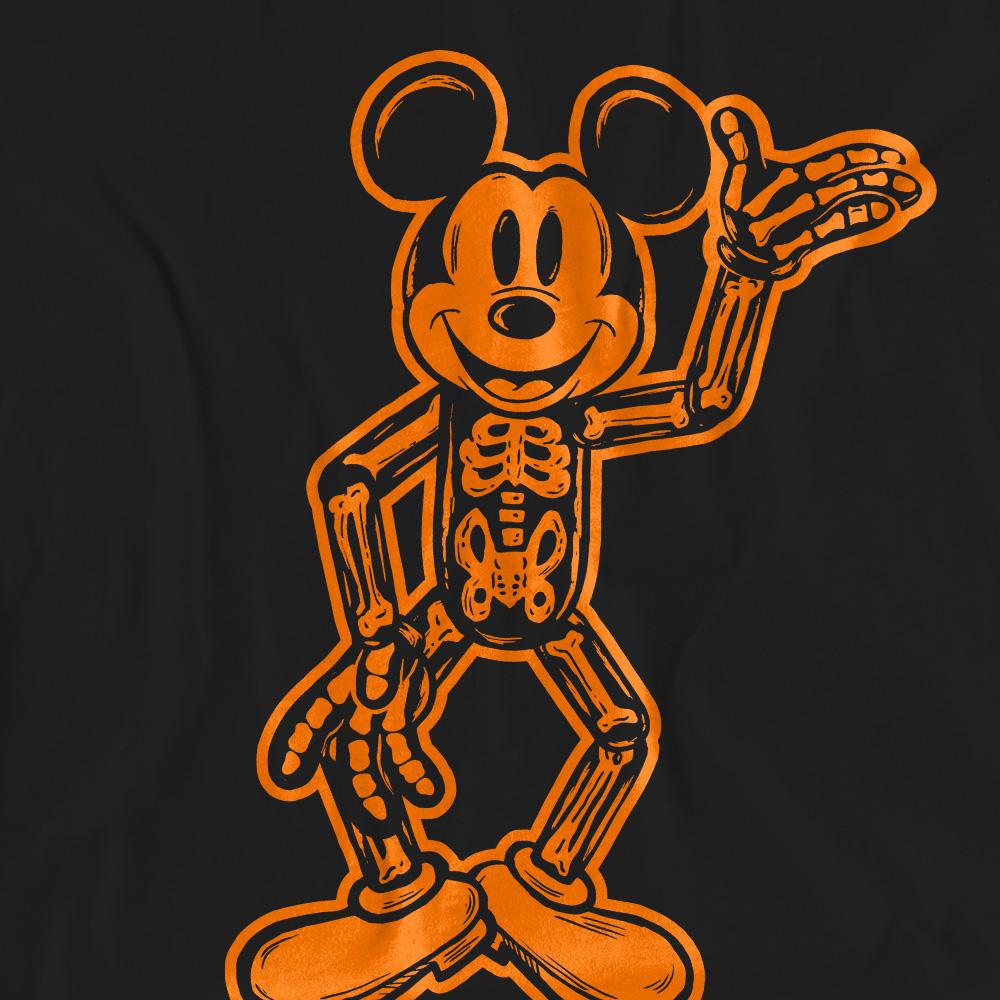 Black - Pack Shot - Disney Unisex Adult Mickey Mouse Skeleton T-Shirt