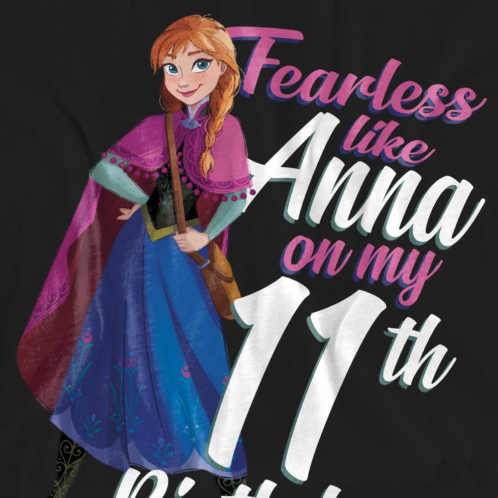 Black - Pack Shot - Frozen Unisex Adult Fearless Like Anna 11th Birthday T-Shirt