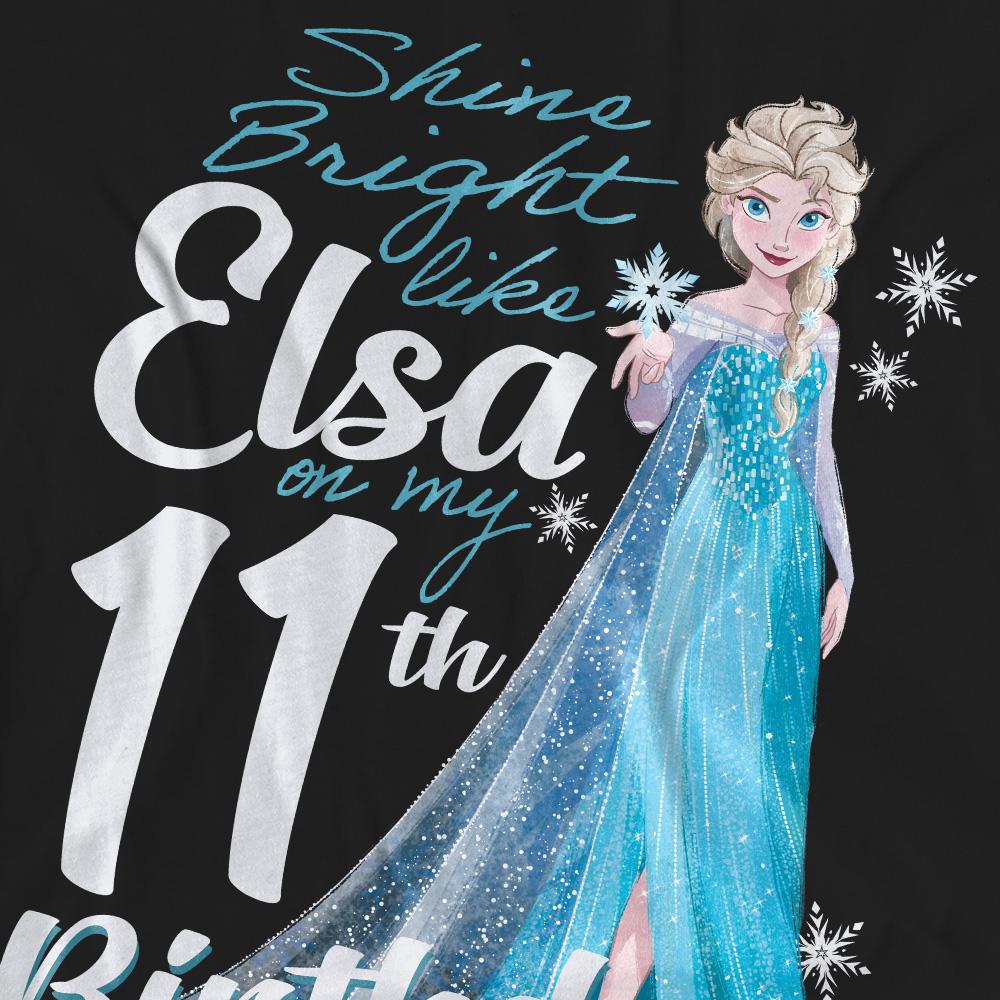 Black - Pack Shot - Frozen Unisex Adult Bright Like Elsa 11th Birthday T-Shirt