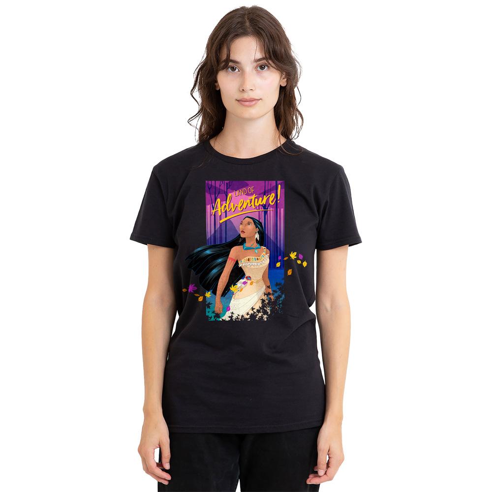 Black - Side - Pocahontas Unisex Adult Land Of Adventure T-Shirt