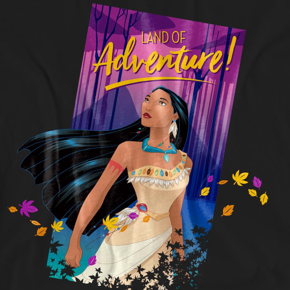 Black - Pack Shot - Pocahontas Unisex Adult Land Of Adventure T-Shirt