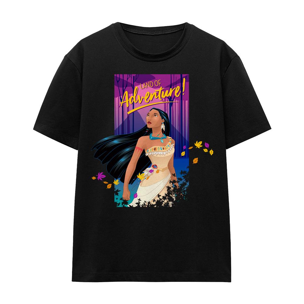 Black - Front - Pocahontas Unisex Adult Land Of Adventure T-Shirt