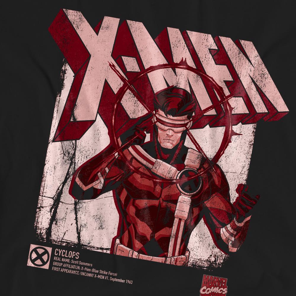 Black - Pack Shot - Marvel Unisex Adult X-Men Cyclops Infographic T-Shirt