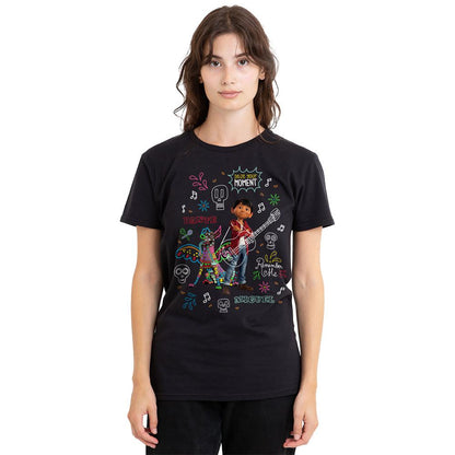 Black - Side - Coco Unisex Adult Miguel Dante Movie Quotes And Colourful Doodles T-Shirt