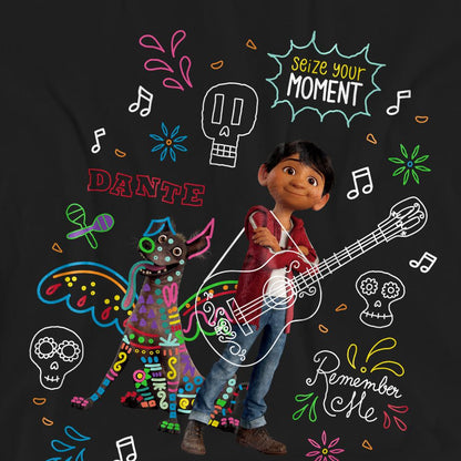 Black - Pack Shot - Coco Unisex Adult Miguel Dante Movie Quotes And Colourful Doodles T-Shirt