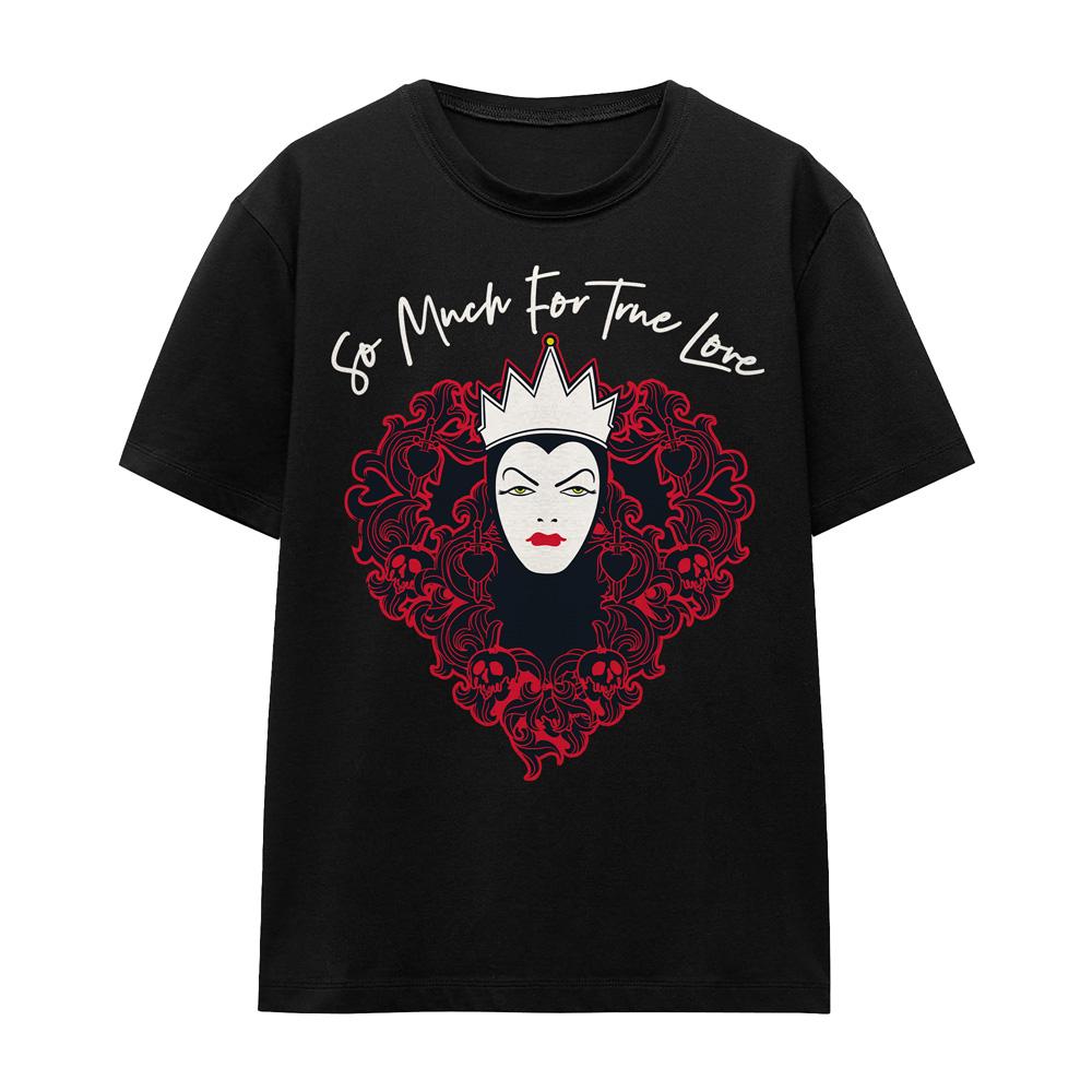 Black - Front - Disney Villains Unisex Adult True Love Evil Queen Valentine`s Day T-Shirt