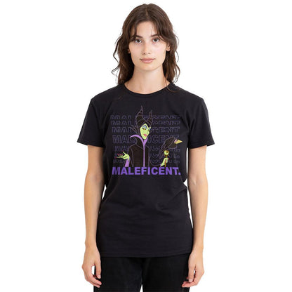 Black - Side - Disney Villains Unisex Adult Maleficent Repeat Name T-Shirt