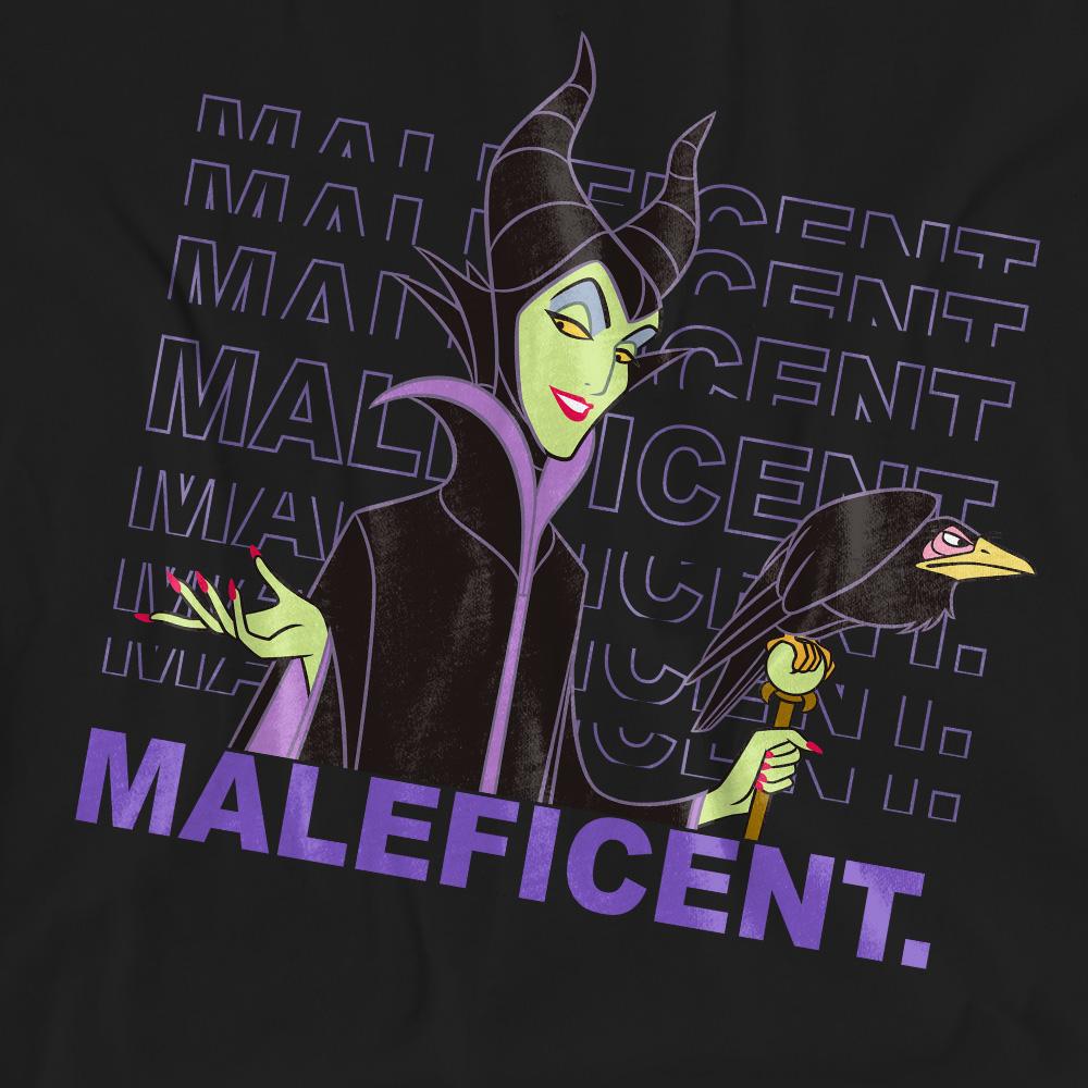 Black - Pack Shot - Disney Villains Unisex Adult Maleficent Repeat Name T-Shirt