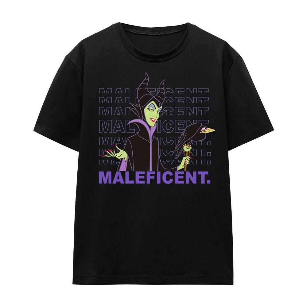 Black - Front - Disney Villains Unisex Adult Maleficent Repeat Name T-Shirt