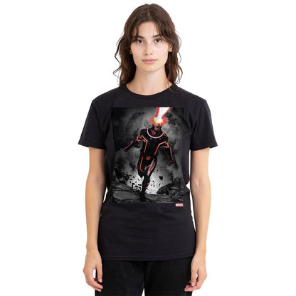 Black - Side - Marvel Unisex Adult X-Men Cyclops Blast T-Shirt
