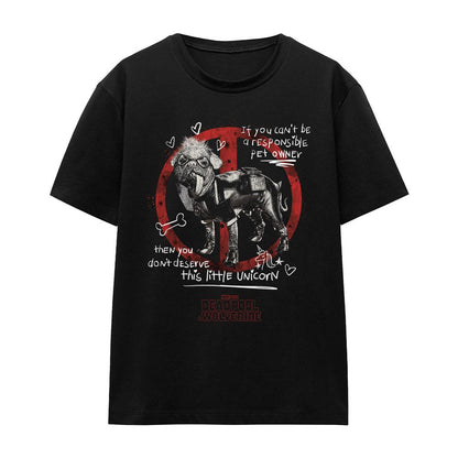 Black - Front - Deadpool & Wolverine Unisex Adult Dogpool Unicorn T-Shirt