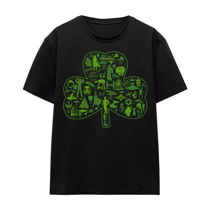 Black - Front - Star Wars Unisex Adult Clover Icons St Patricks Day T-Shirt