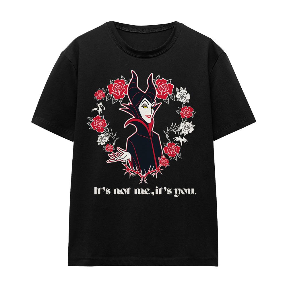 Black - Front - Disney Villains Unisex Adult It´s Not Me, It´s You Maleficent Valentine`s Day T-Shirt