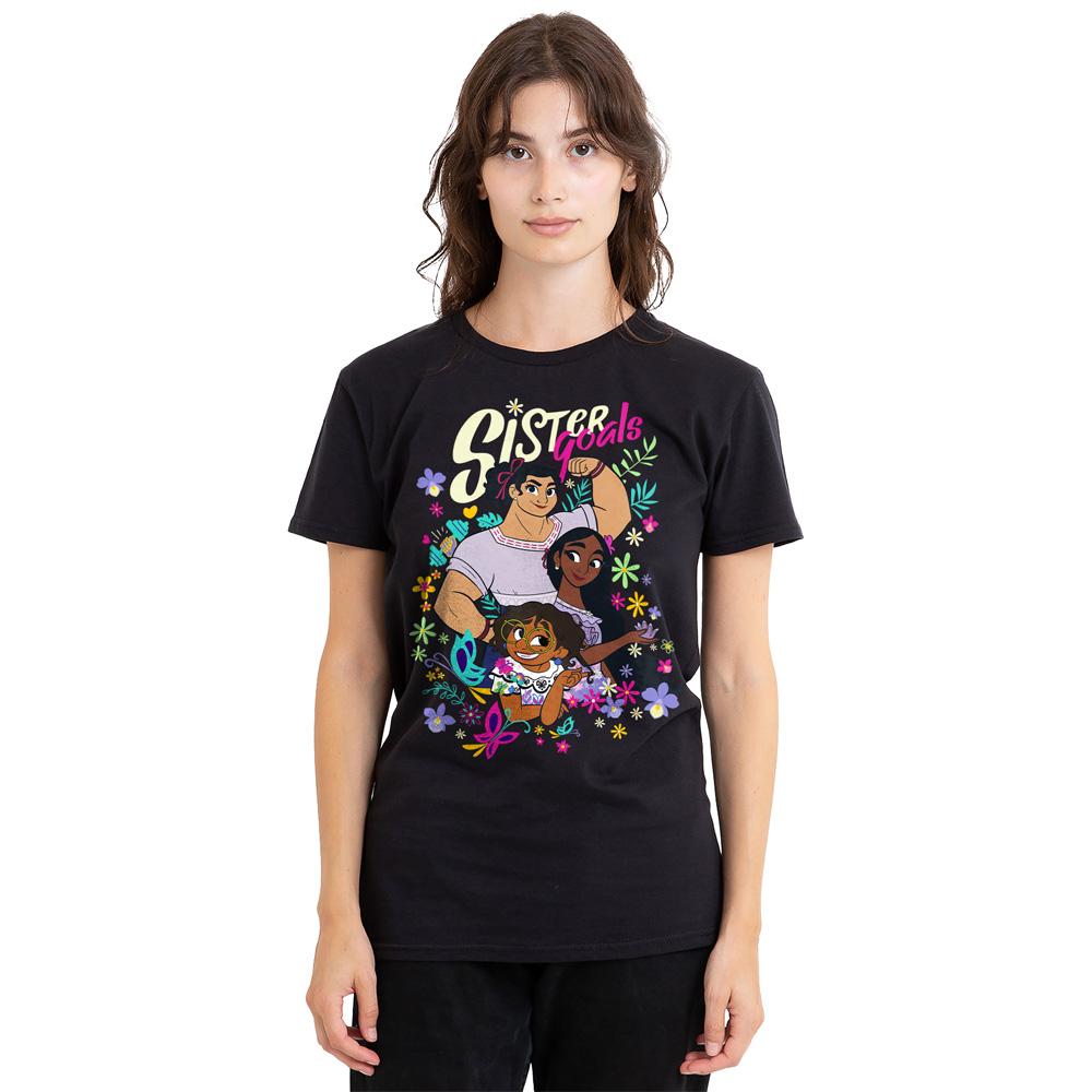 Black - Side - Encanto Unisex Adult Sister Goals Mirabel Isabela Luisa T-Shirt